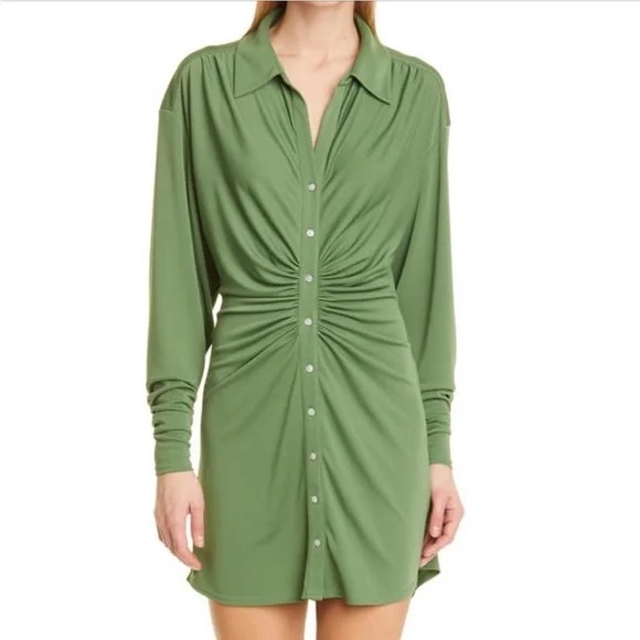 cinq a sept Dresses & Skirts - Cinq a Sept green Arden Ruched dress size small